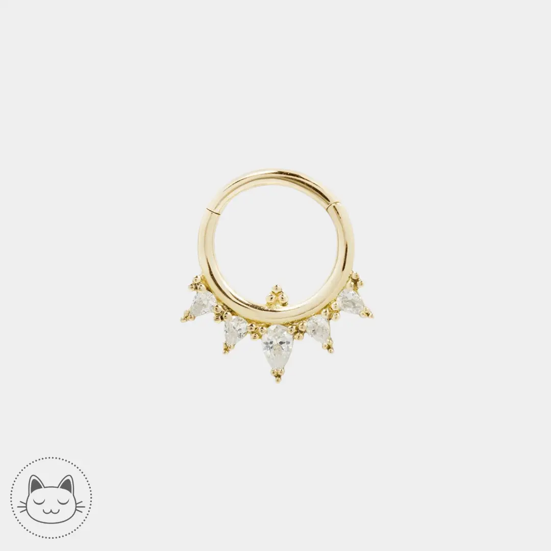 Buddha Jewelry - Taja - Or jaune et zircon - Kawaii Place piercing