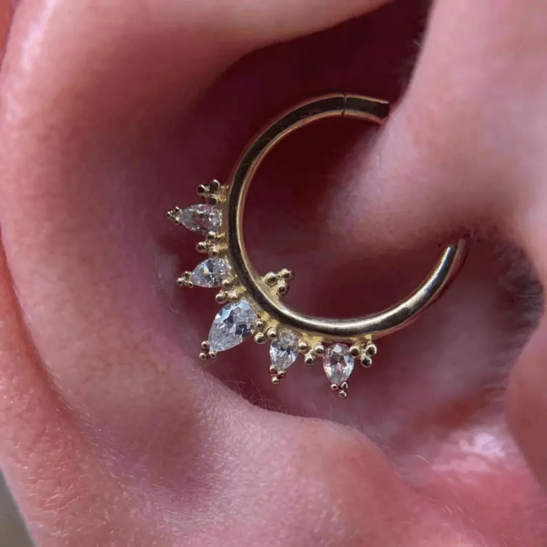 Buddha Jewelry - Taja - Or jaune et zircon - Kawaii Place piercing