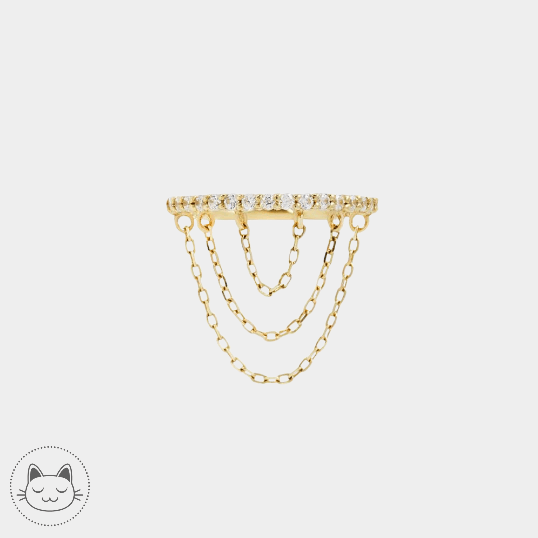 Buddha Jewelry - Radiate - Or jaune et Zircons - Kawaii Place piercing