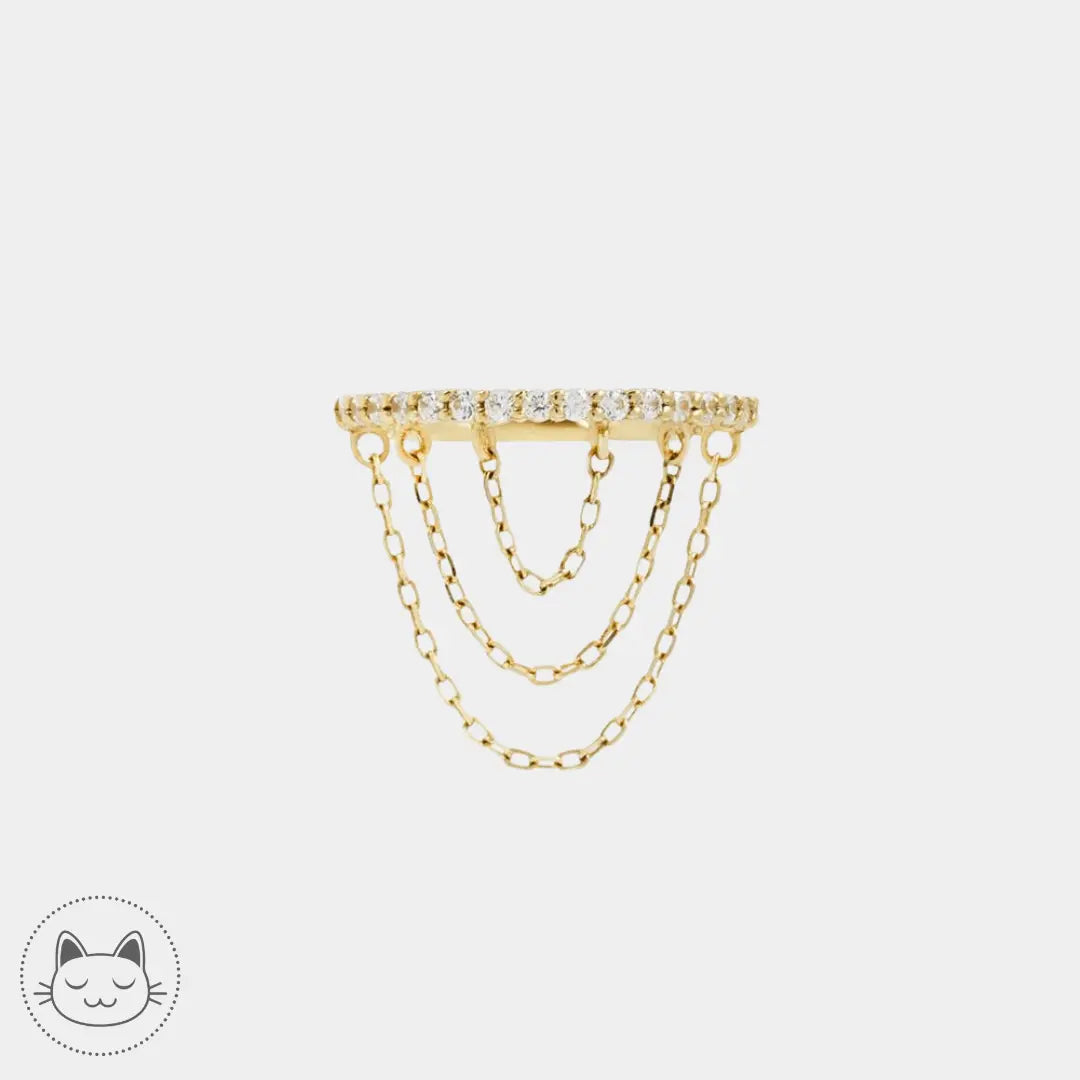 Buddha Jewelry - Radiate - Or jaune et Zircons - Kawaii Place piercing