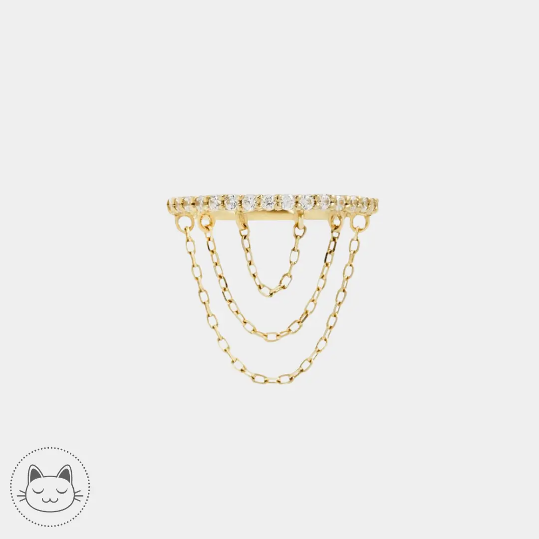 Buddha Jewelry - Radiate - Or jaune et Zircons - Kawaii Place piercing