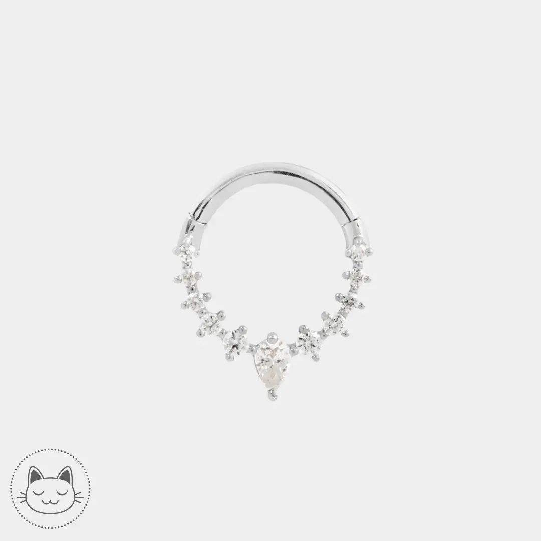 Buddha Jewelry - Athena - Or blanc et Zircon blanc - Kawaii Place piercing