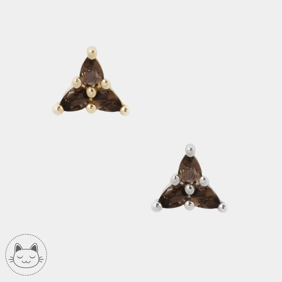 Buddha Jewelry - 3 Little Pears - Smoky Quartz - Kawaii Place piercing