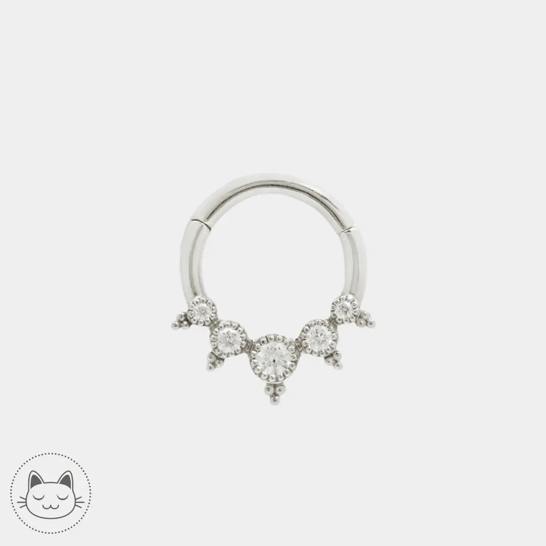 Buddha Jewelry - Simone- Or blanc et Zircon - Kawaii Place piercing