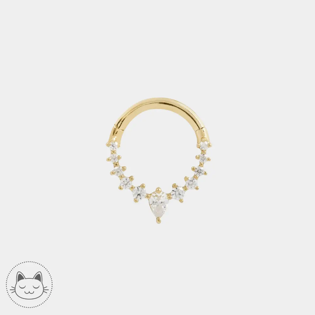 Buddha Jewelry - Athena - Or jaune et Zircons blanc - Kawaii Place piercing