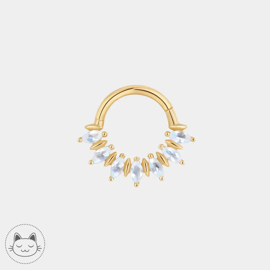 Buddha Jewelry - Purpose - Or jaune et Pierre de lune Arc en ciel Kawaii Place piercing