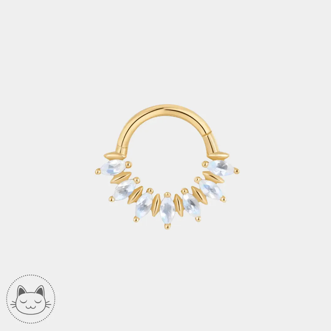 Buddha Jewelry - Purpose- Or jaune et Pierre de Lune Arc en Ciel - Kawaii Place piercing