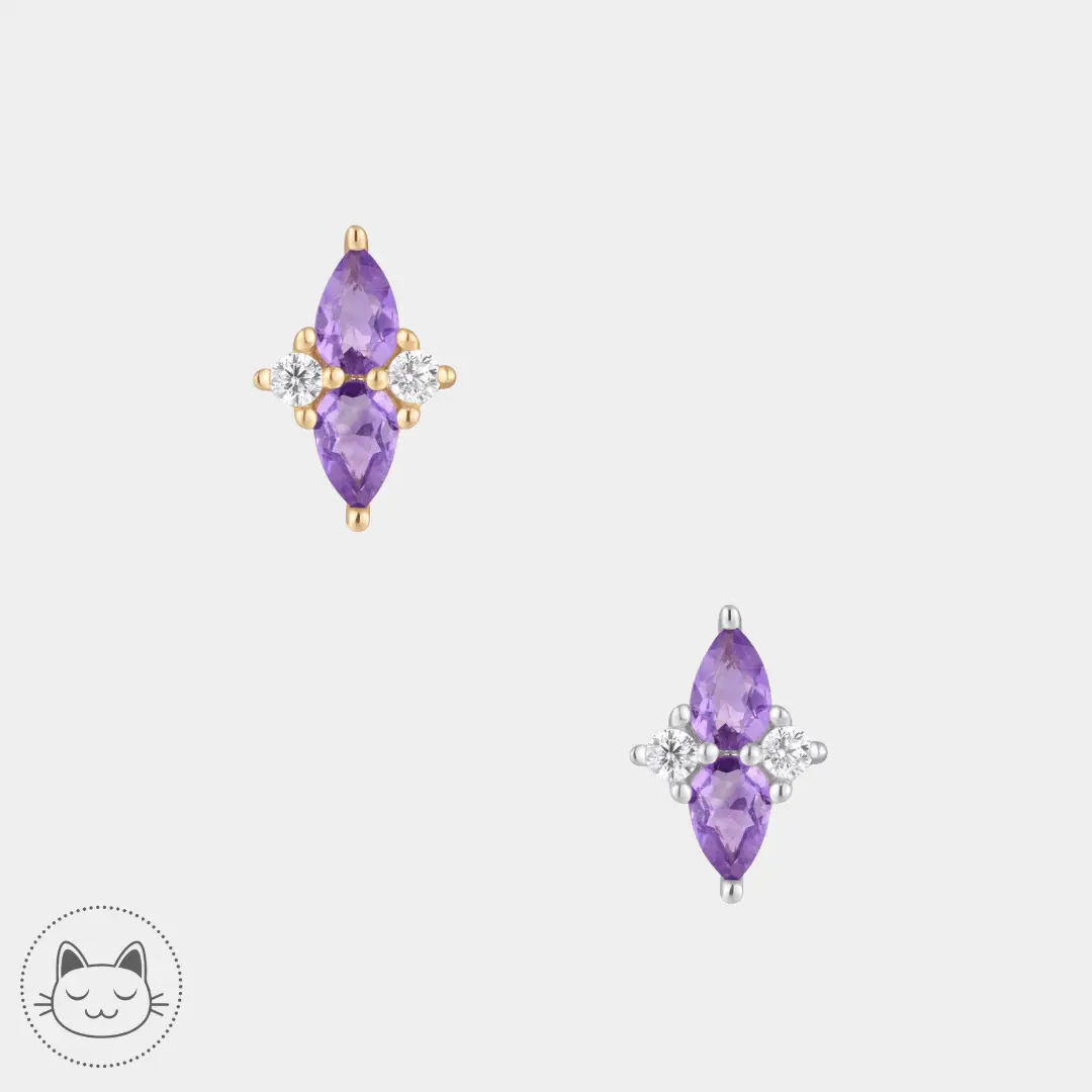 Buddha Jewelry - Ethereal - Améthyste et Zircons blanc - Kawaii Place piercing