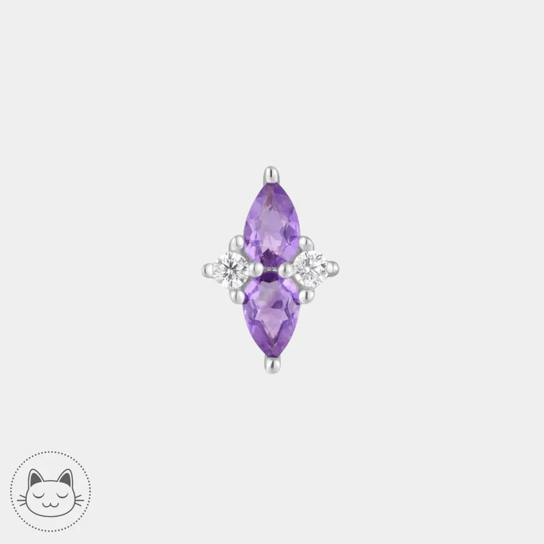 Buddha Jewelry - Ethereal - Améthyste et Zircons blanc - Kawaii Place piercing