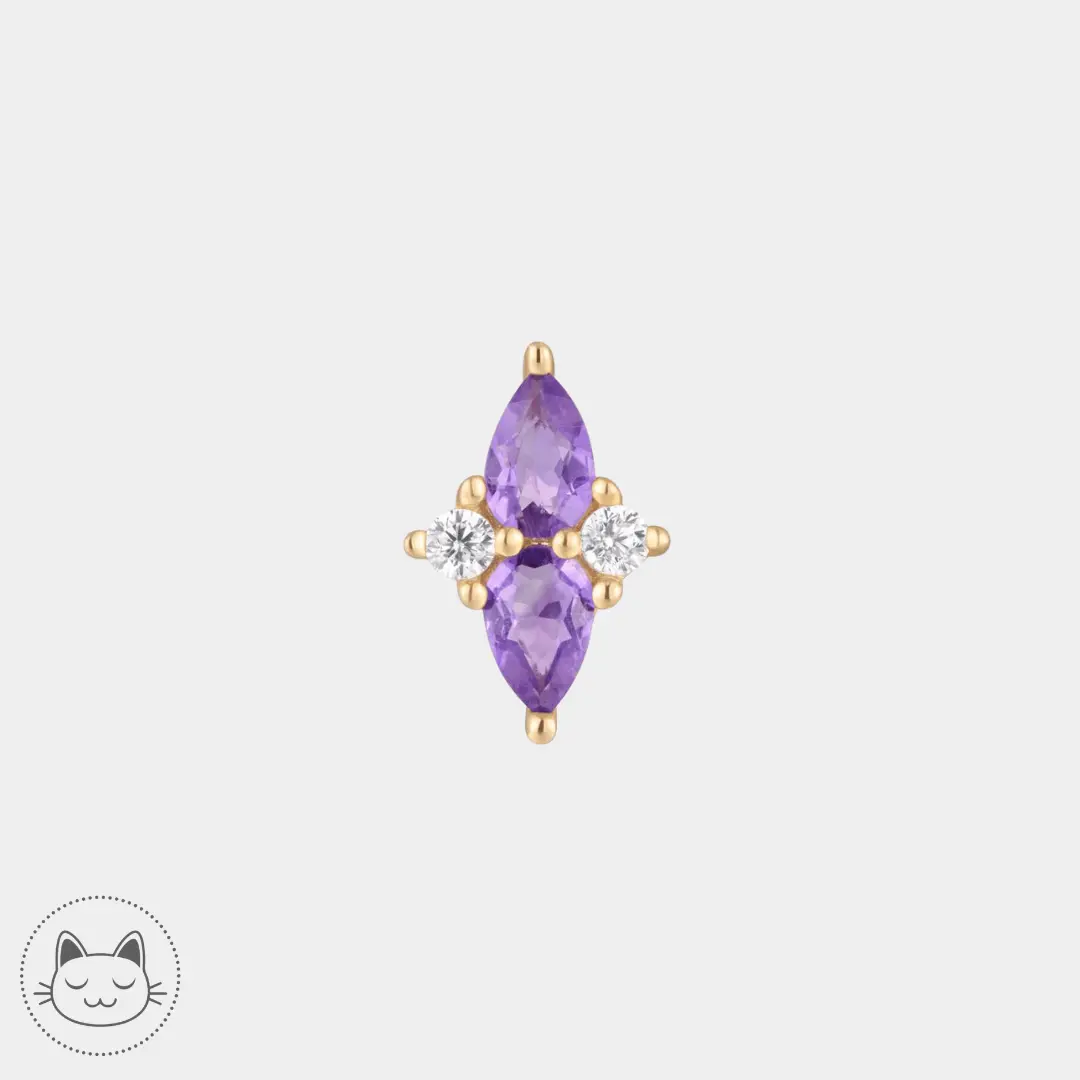 Buddha Jewelry - Ethereal - Améthyste et Zircons blanc - Kawaii Place piercing