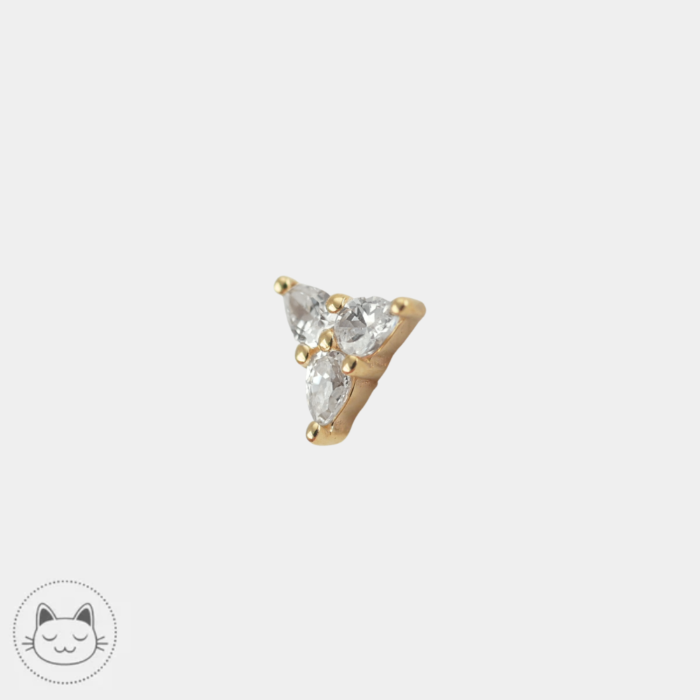 Buddha Jewelry 3 Little Pears en or blanc 14 carats