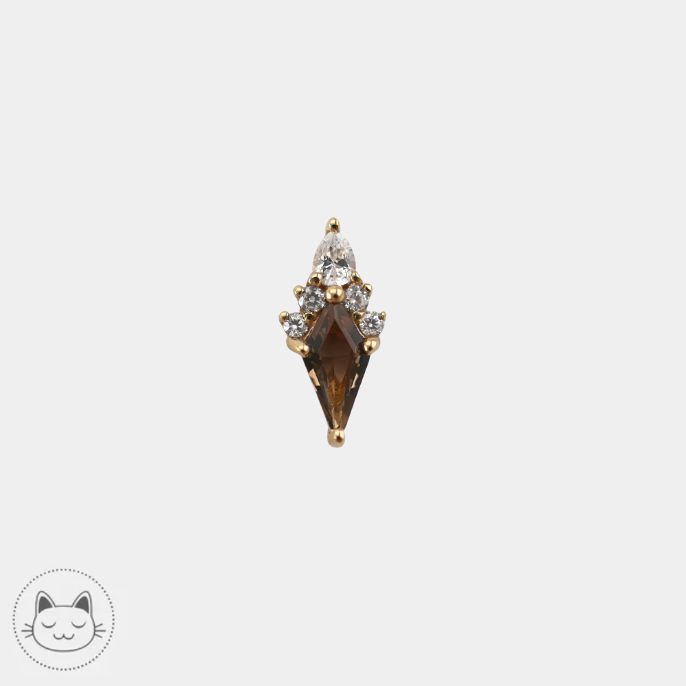 Bijou Buddha Jewelry Afterglow en or jaune 14 carats et quartz fumé