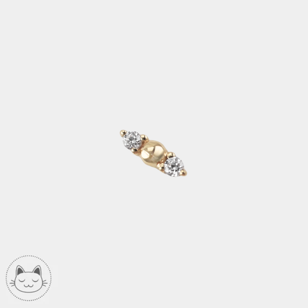 Bijou de piercing Crushing Buddha Jewelry avec zircons blancs