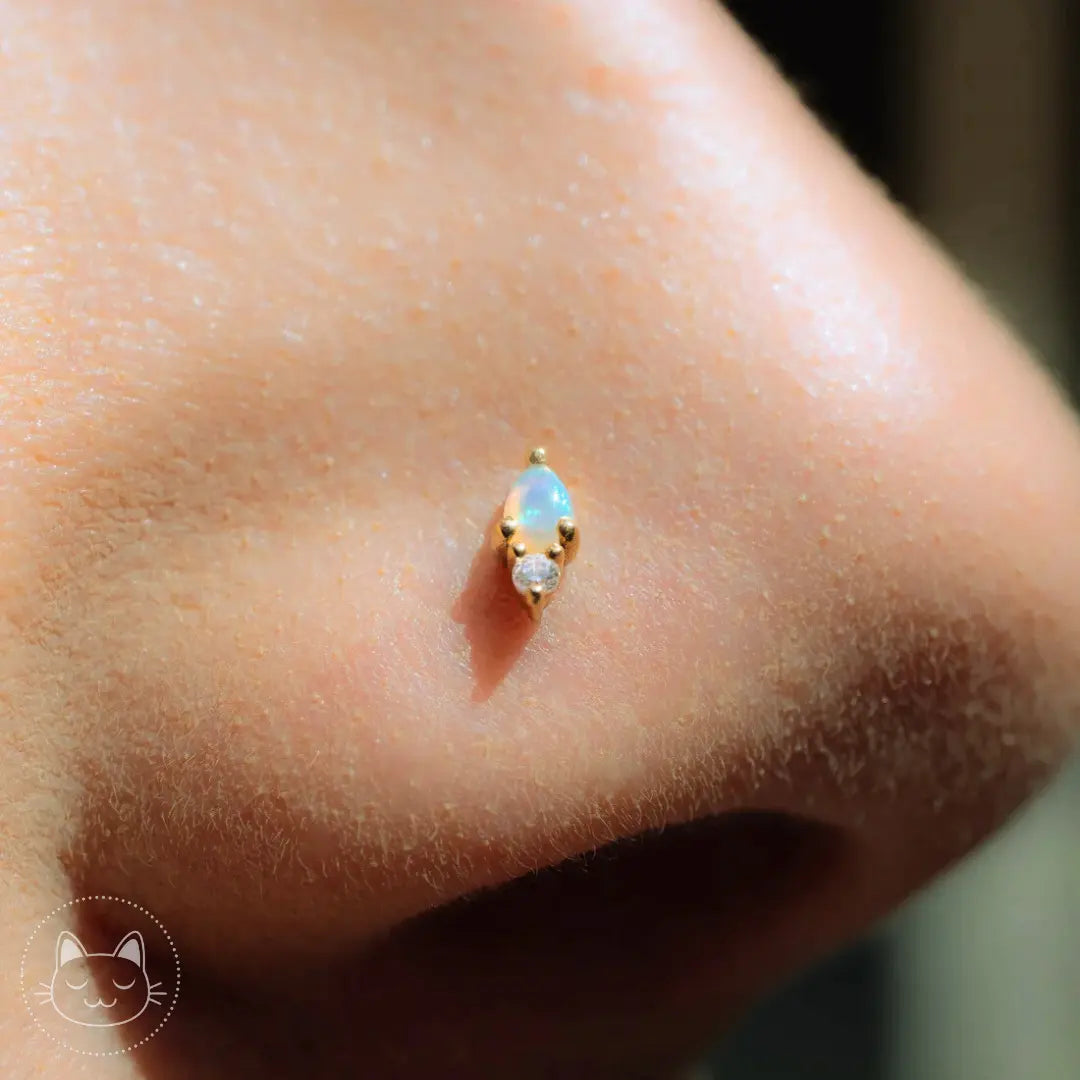 Daydream Buddha Jewelry serti d’une opale blanche et zircon