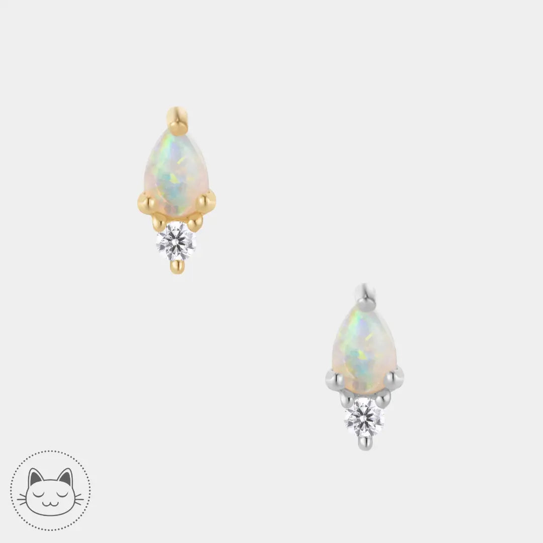 Bijou Buddha Jewelry Daydream en or 14 carats avec opale blanche et zircon