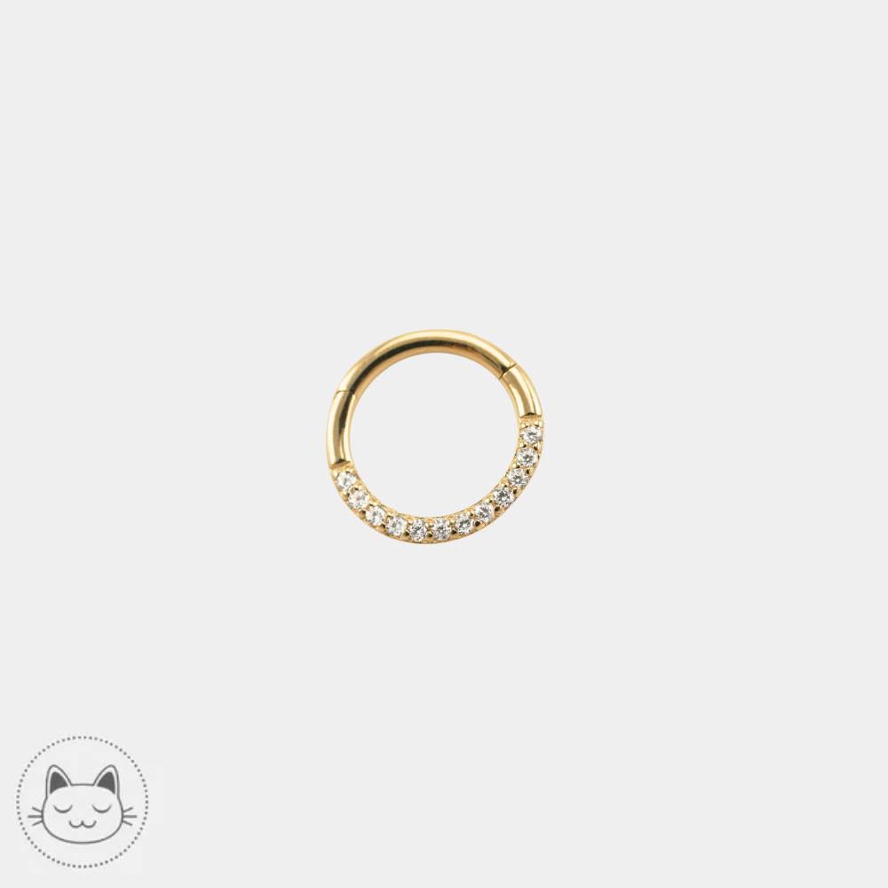 Buddha Jewelry Dia Clicker en or 14 carats avec zircons blancs