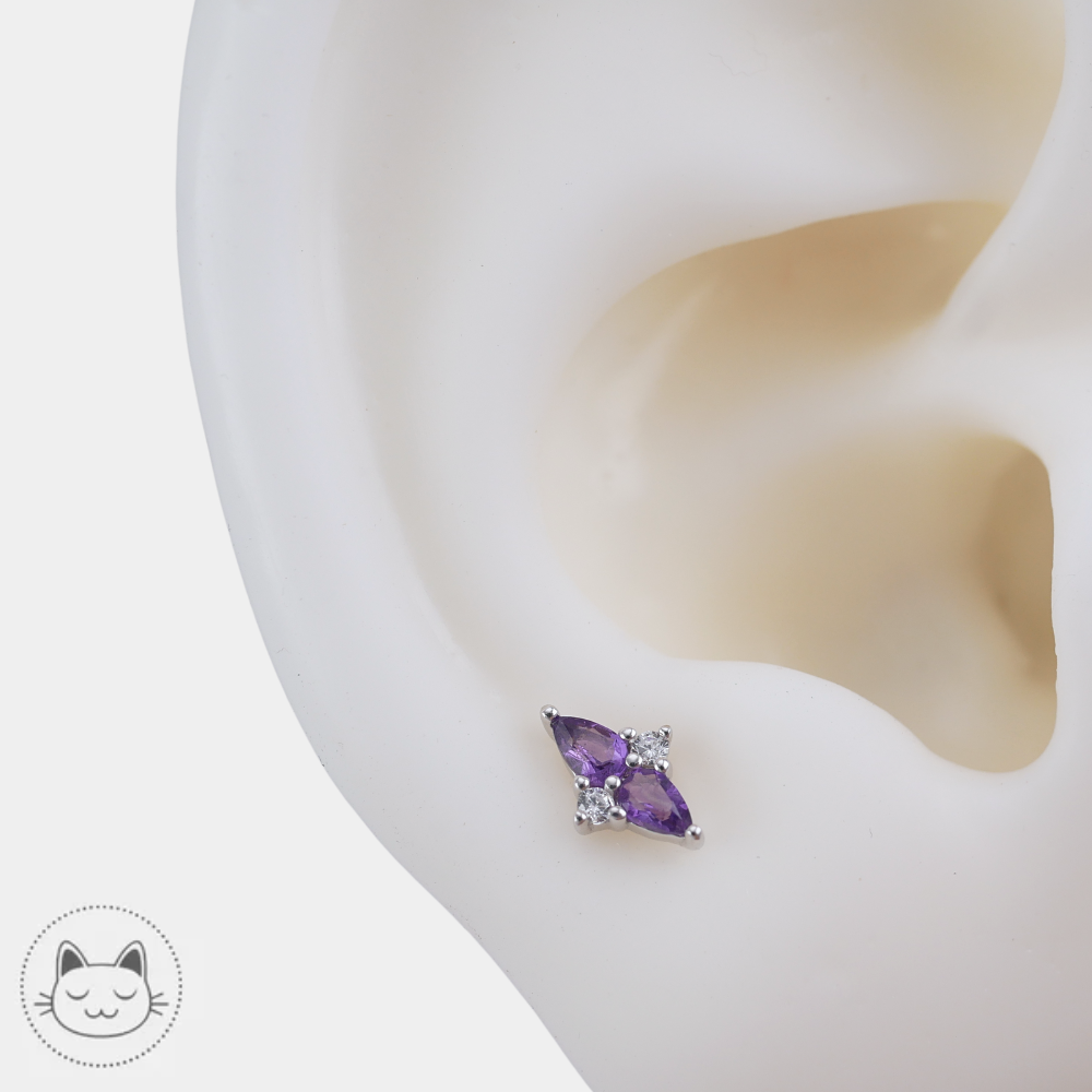 Buddha Jewelry Ethereal pour piercing tragus avec améthystes