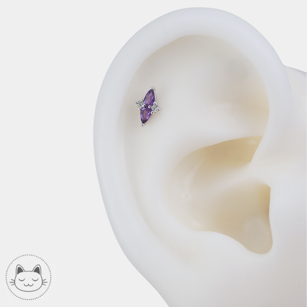 Buddha Jewelry Ethereal en or avec améthystes