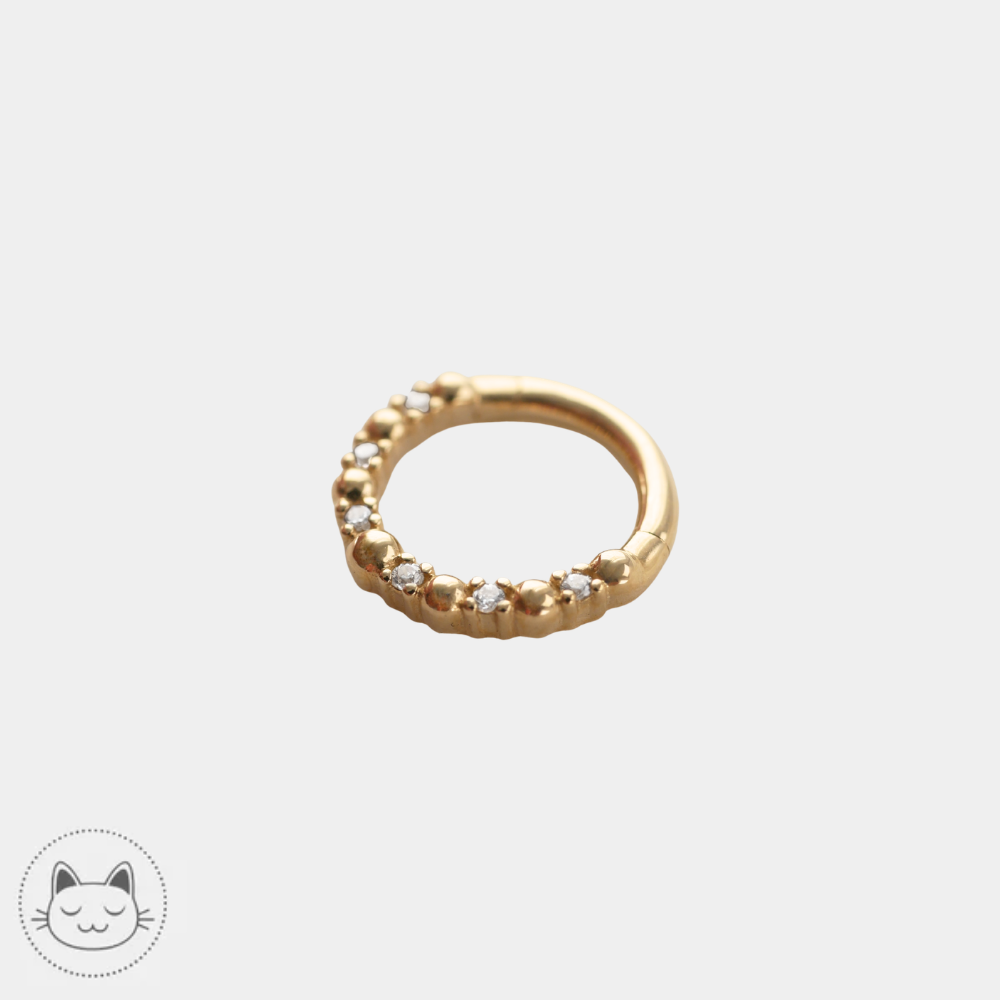 Bijou Buddha Jewelry Love is Love en or 14 carats avec zircons blancs pour Rook