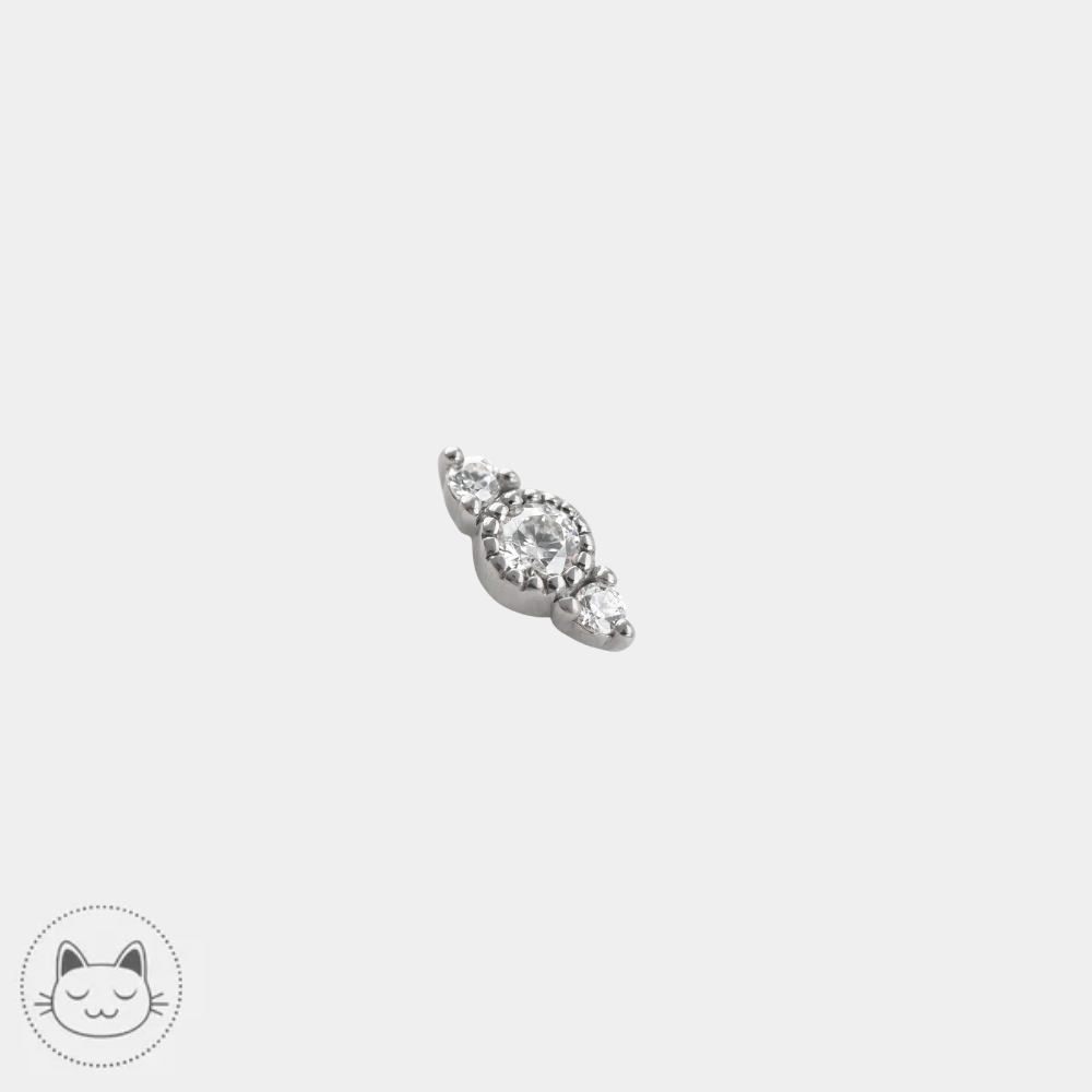 Buddha Jewelry Lucien avec zircons blancs en or 14 carats