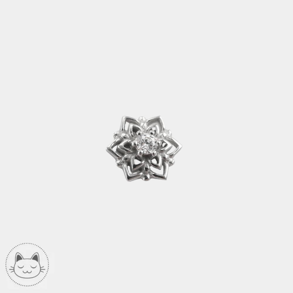 Buddha Jewelry Mandala en or 14 carats avec zircon blanc