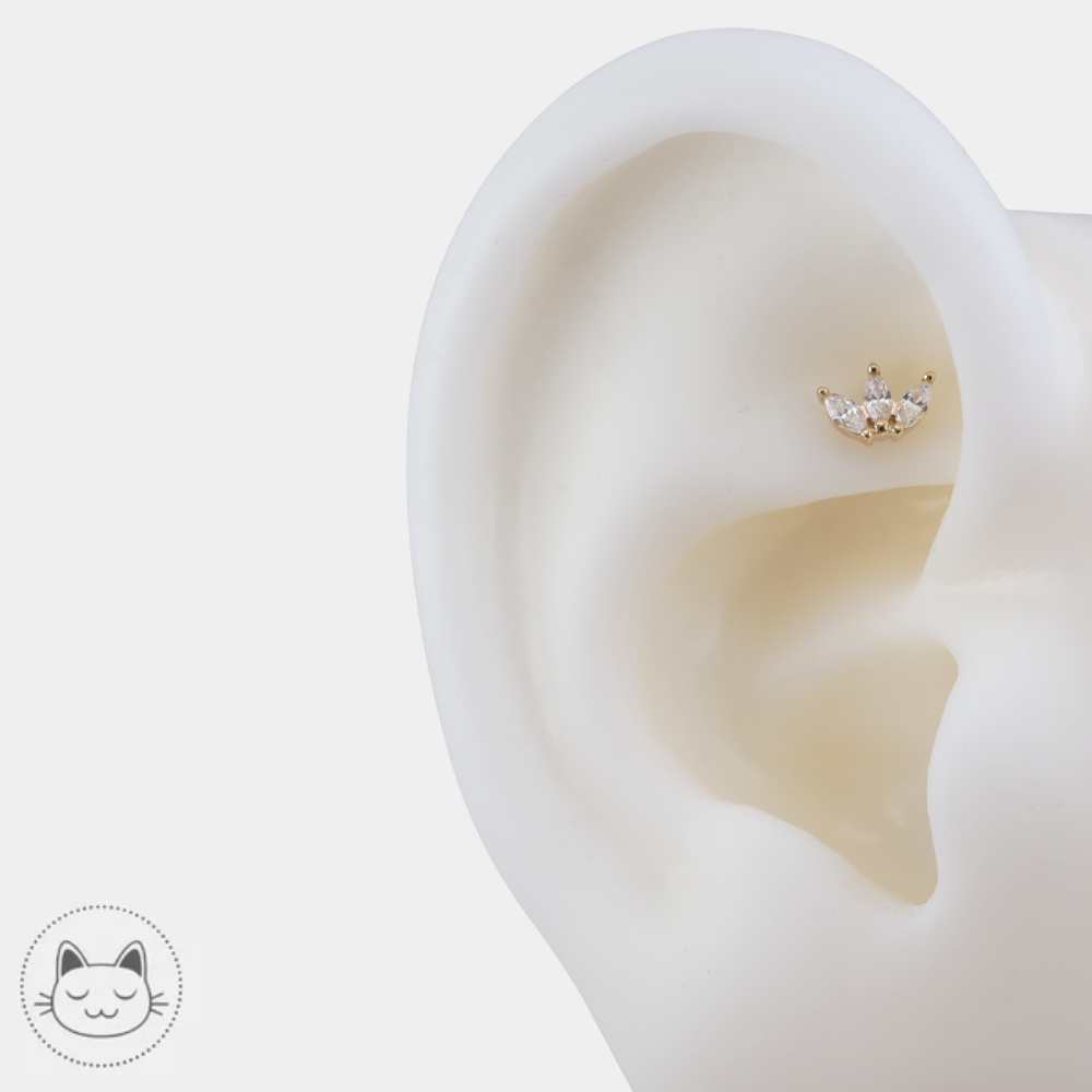 Bijou Buddha Jewelry Mini Moet en or 14K et cristaux Swarovski pour lobe, hélix ou conch
