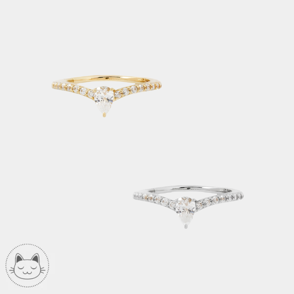 Bijou Buddha Jewelry Nyx en or 14 carats avec zircons blancs
