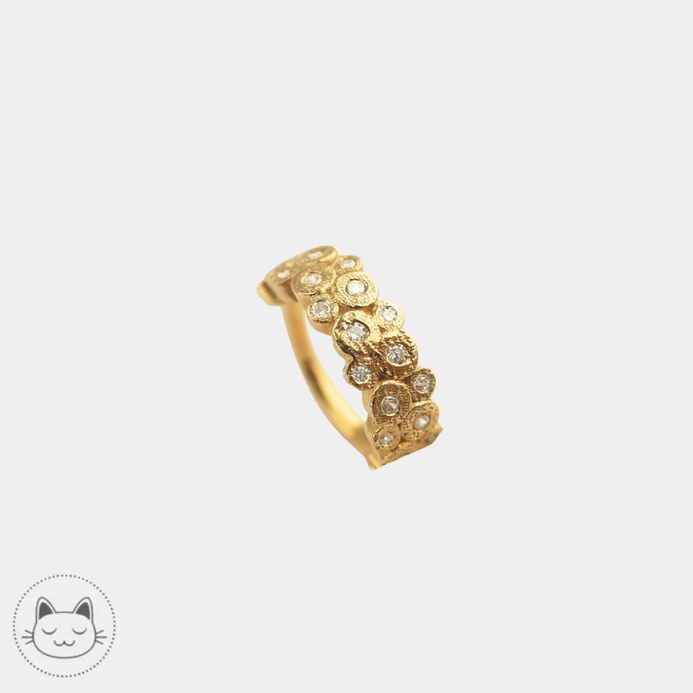 Clicker en or jaune 14 carats avec Swarovskis Buddha Jewelry Opulent