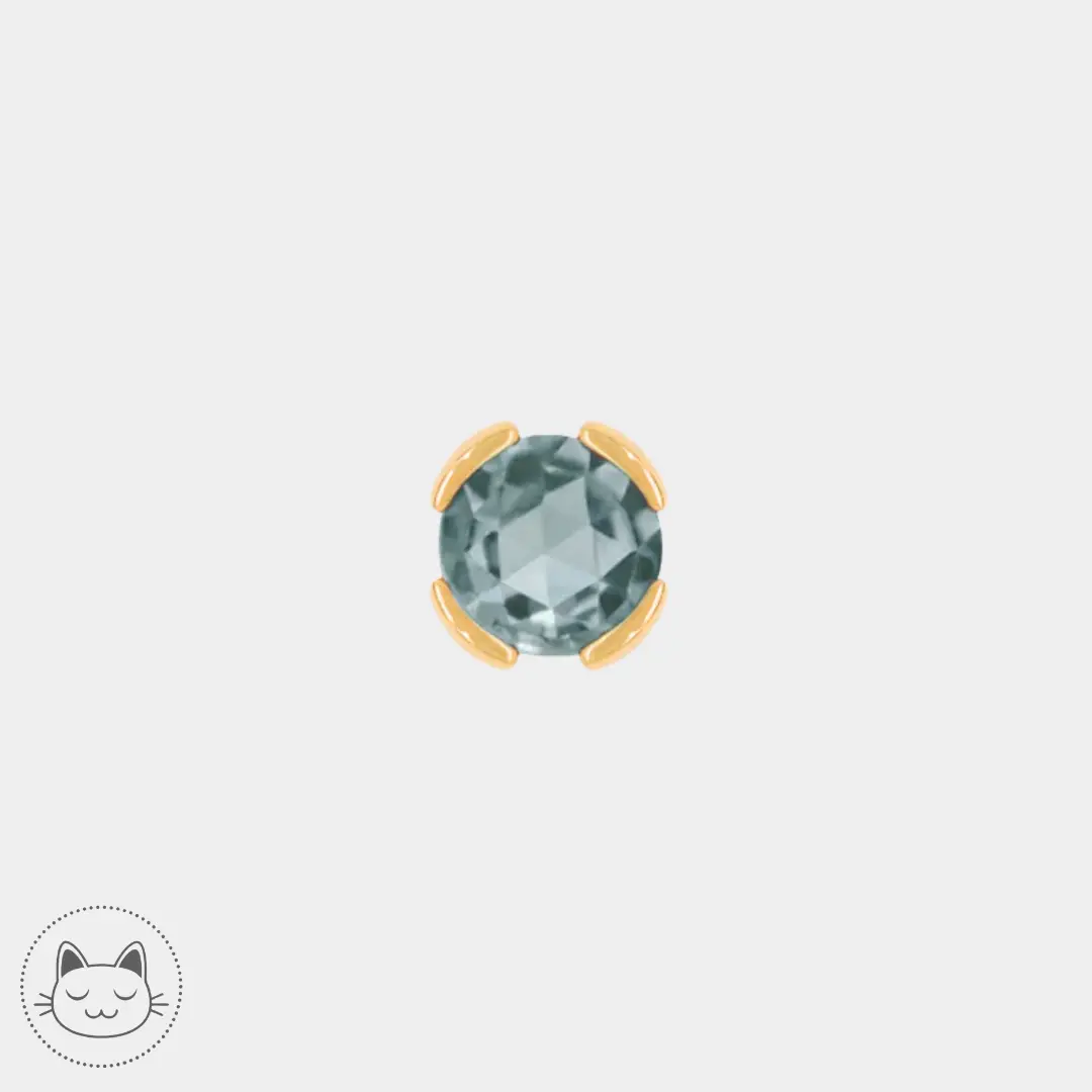 Bijou Buddha Jewelry Peekaboo Aquamarine en or 14 carats pour piercing