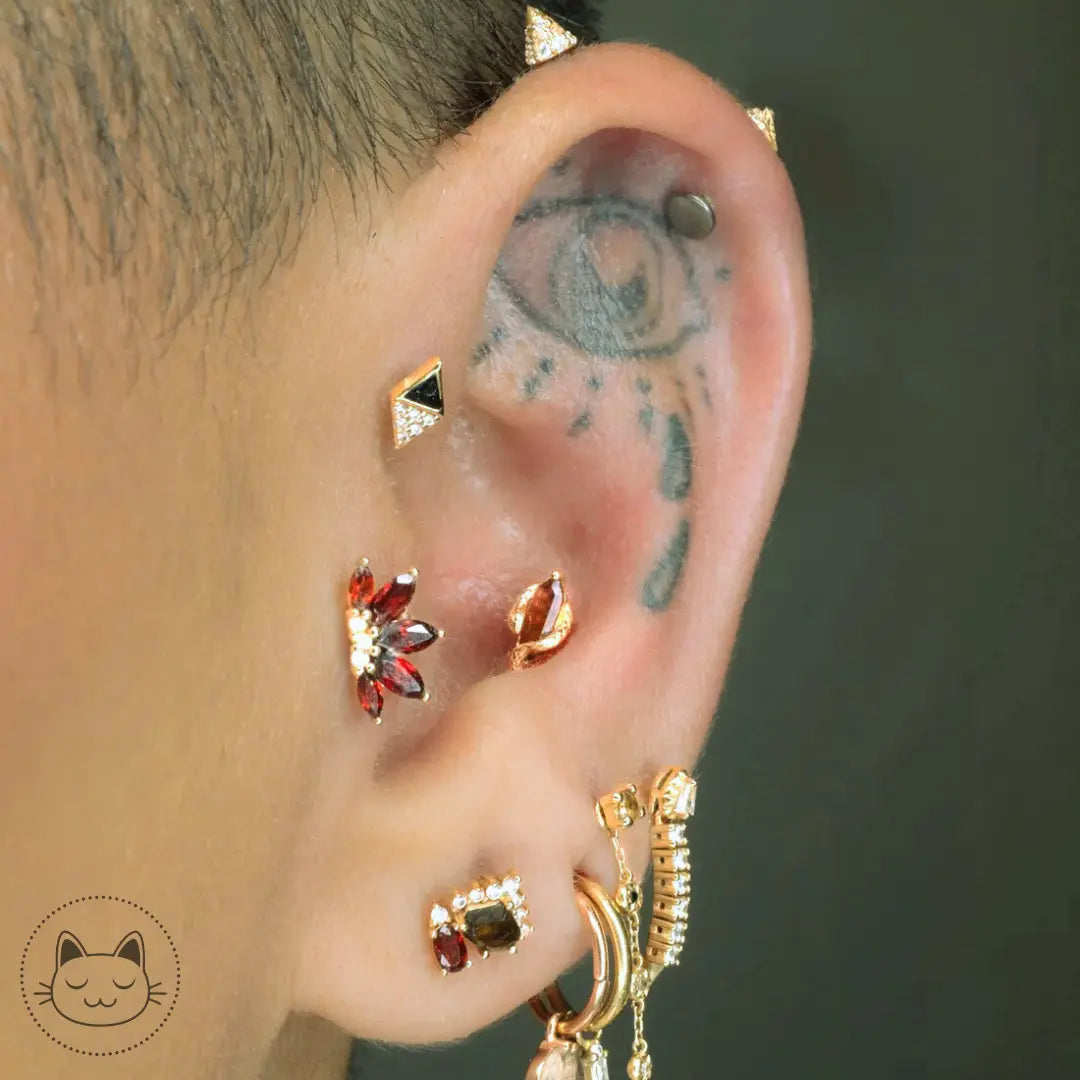 Valentina Buddha Jewelry en or 14 carats serti d’un grenat