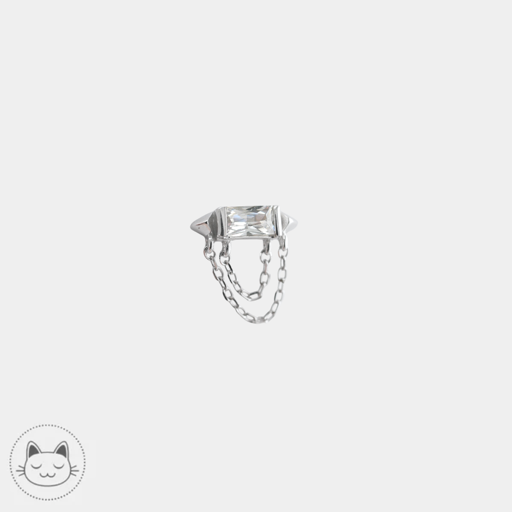 Buddha Jewelry Vice en or blanc 14 carats avec zircon blanc