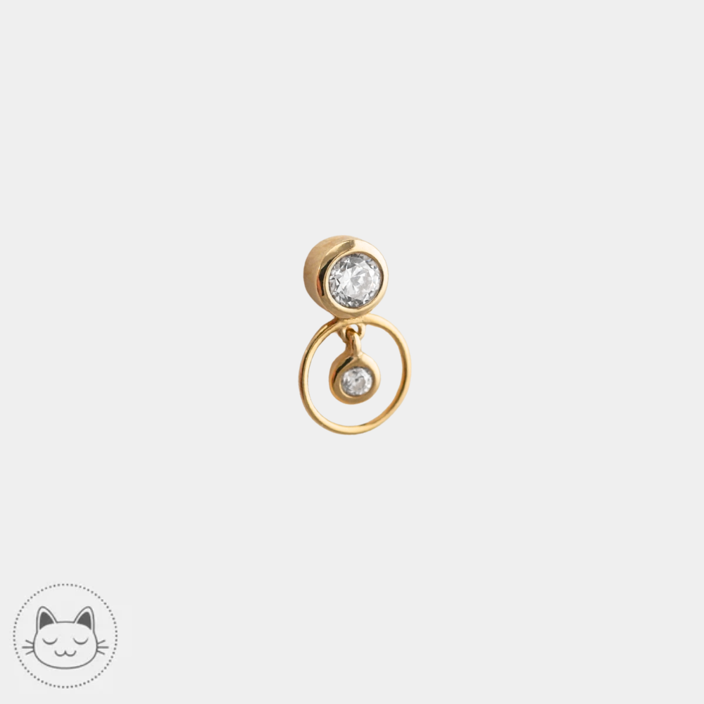 Bijou de piercing Buddha Jewelry Warhol en or 14 carats avec zircons blancs