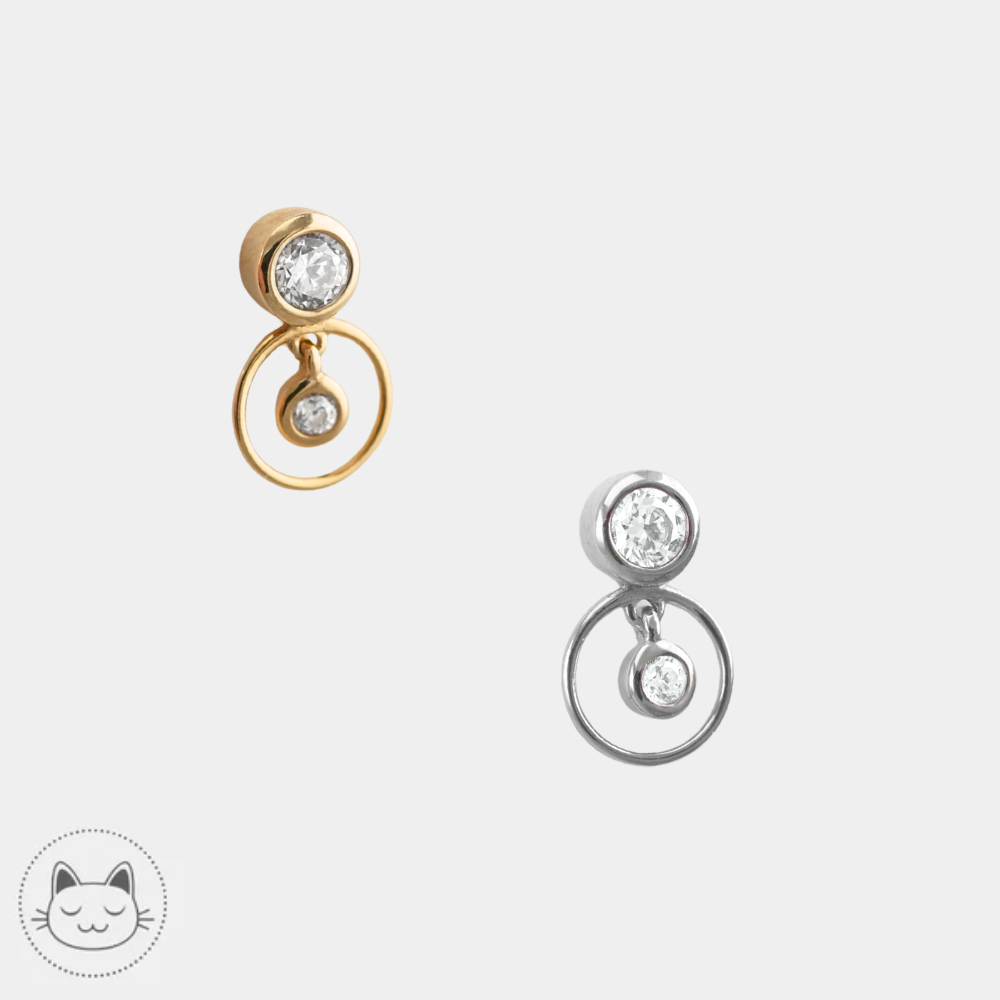 Bijou Buddha Jewelry Warhol en or 14 carats avec zircons blancs