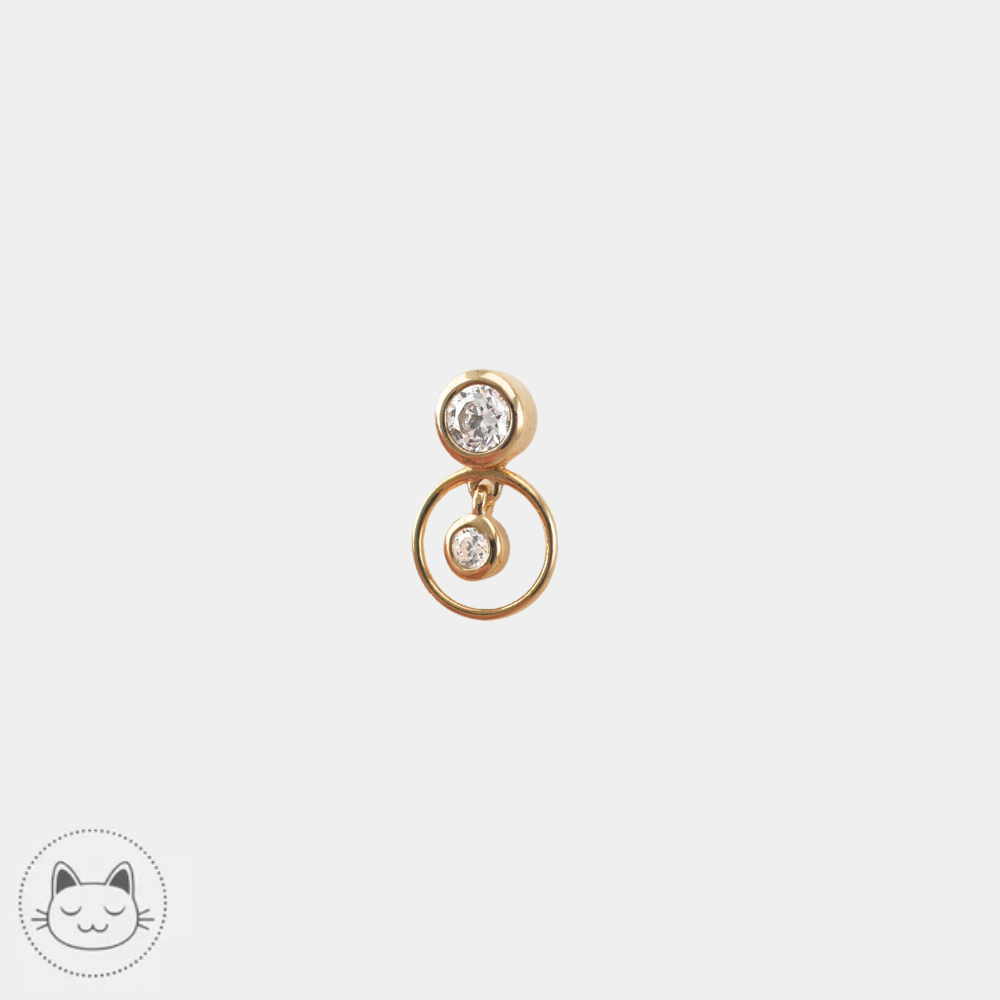 Buddha Jewelry Warhol avec zircons blancs en or 14 carats