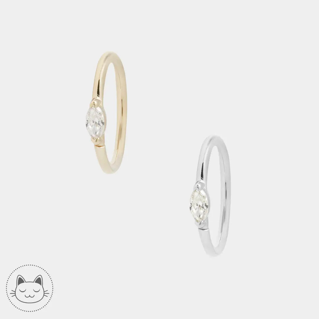 Anneau Zuri Seamless Ring Buddha Jewelry en or 14k avec zircon blanc