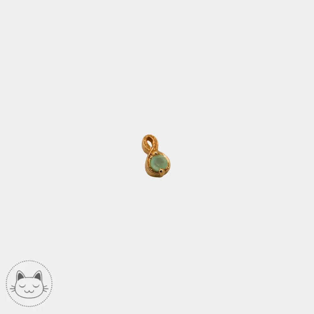 Bijou de piercing Naga Celestia or 14 carats serti de chrysoprase