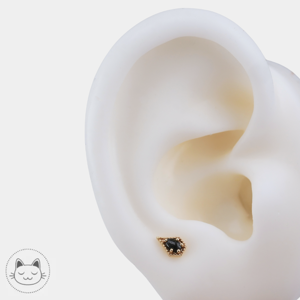 Bijou Cadence Buddha Jewelry en or jaune et spinelle noire