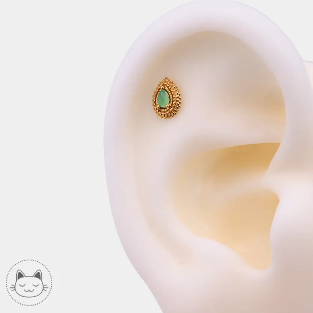 Modèle BVLA Mini Afghan Pear en chrysoprase sablée