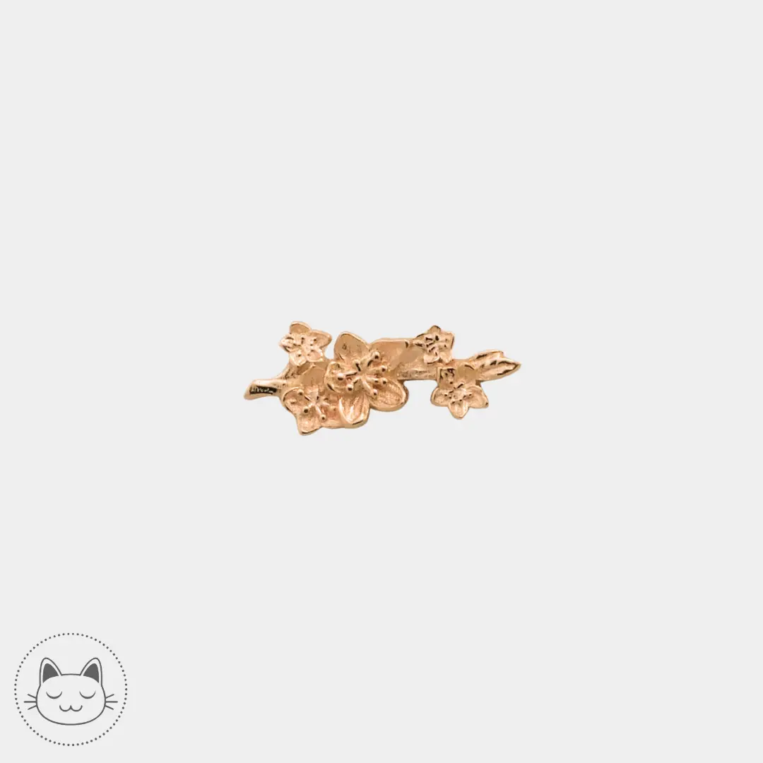 Collection Sakura Naga Jewelry - Hanami - Or 14 carats. Branche de sakura en or jaune.