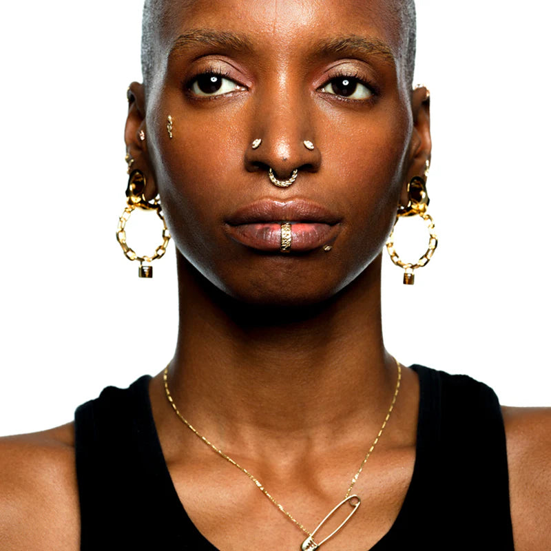 hoop earrings Tawapa Silver Plated avec cadenas
