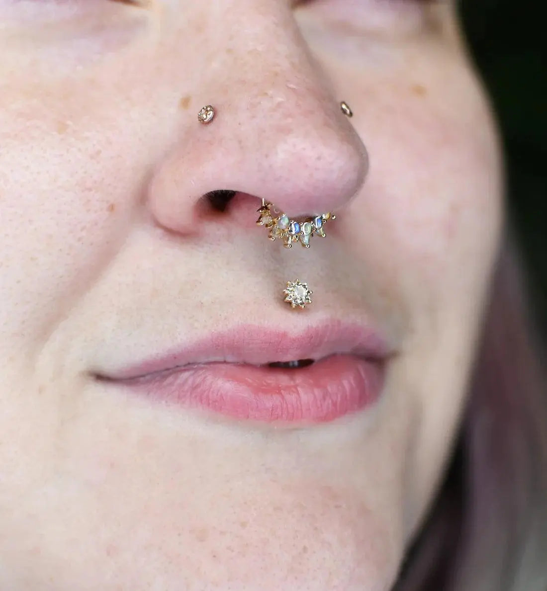 Buddha Jewelry - Purpose- Or jaune et Pierre de Lune Arc en Ciel - Kawaii Place piercing