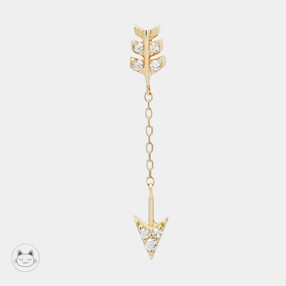 Buddha Jewelry - Merida - Or jaune et Swarovski - Kawaii Place piercing