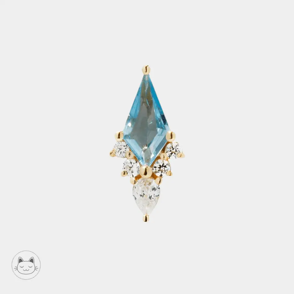Buddha Jewelry - Afterglow - Topaze bleue et Swarovski - Kawaii Place piercing