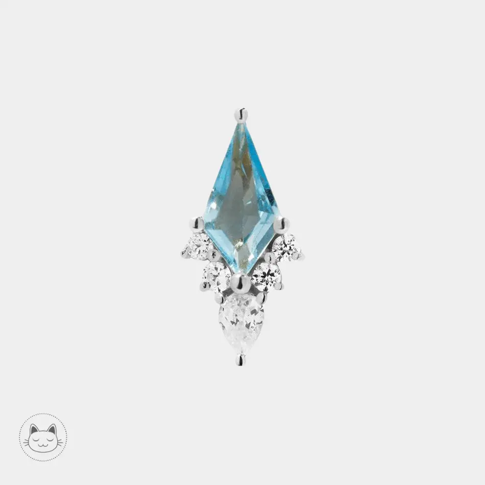 Buddha Jewelry - Afterglow - Topaze bleue et Swarovski - Kawaii Place piercing