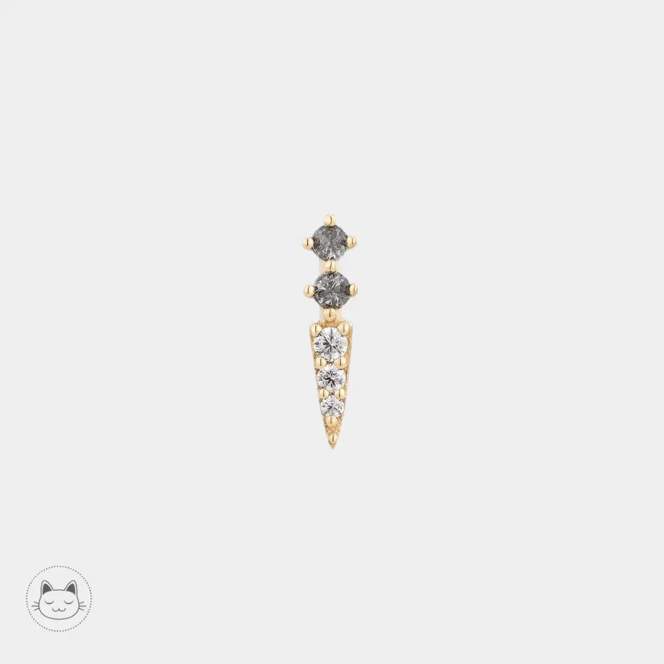 Buddha Jewelry - Activated - Diamants gris et Zircons blancs - Kawaii Place piercing