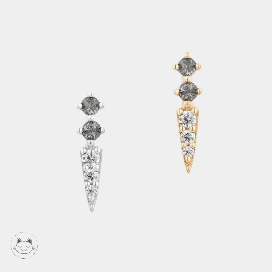 Buddha Jewelry - Activated - Diamants gris et Zircons blancs - Kawaii Place piercing