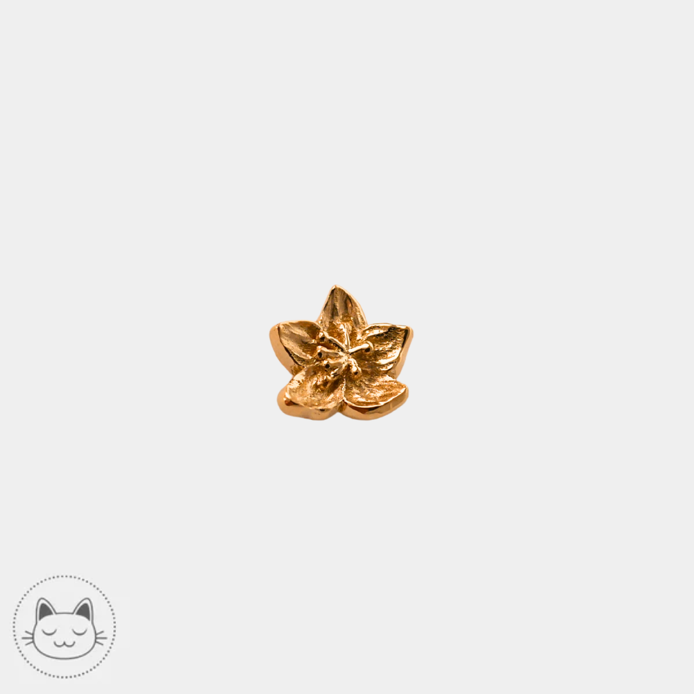 Bijou threadless NAGA Flower en or jaune 14 carats