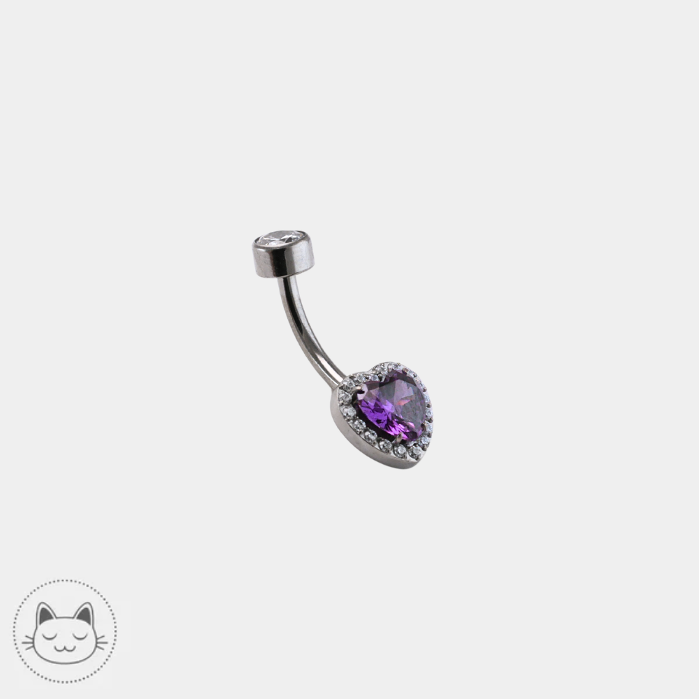 Piercing nombril Invictus en titane ASTM F136 serti de zircons