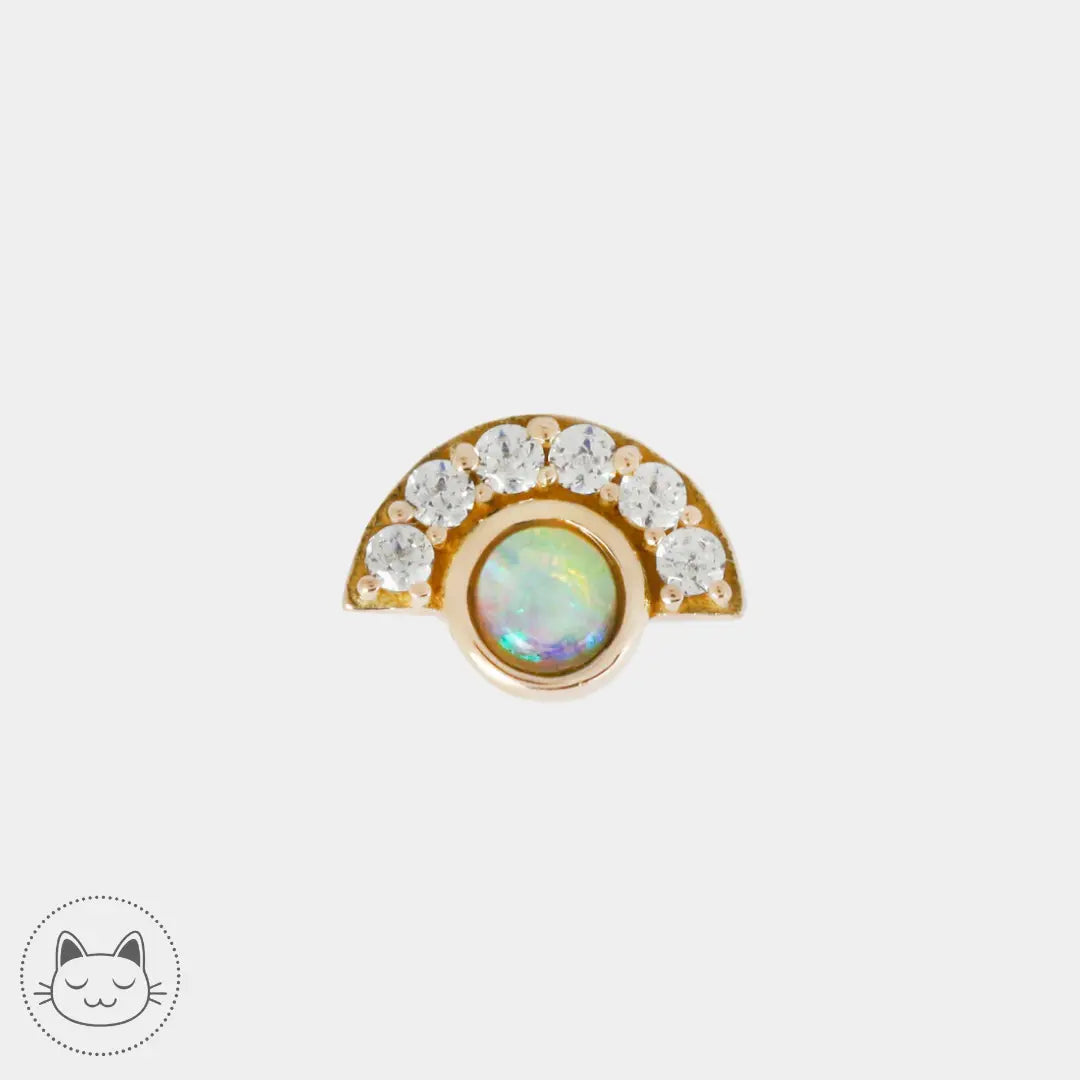 Piercing opale blanche et zircons Buddha Jewelry Kahlo