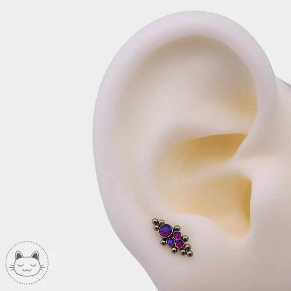 LeRoi bijou titane opale violette synthétique compatible IS